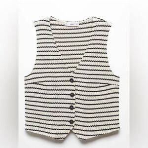 🖤MNG Striped Button-Up Vest